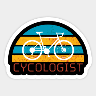 Funny Cycologist Bicycle Humor Sticker